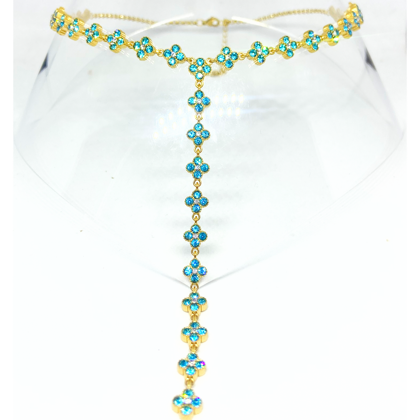 Collier TELMA gold/bleu ciel