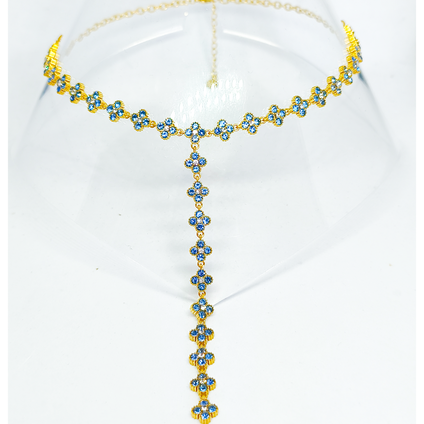 Collier TELMA gold/bleu gris