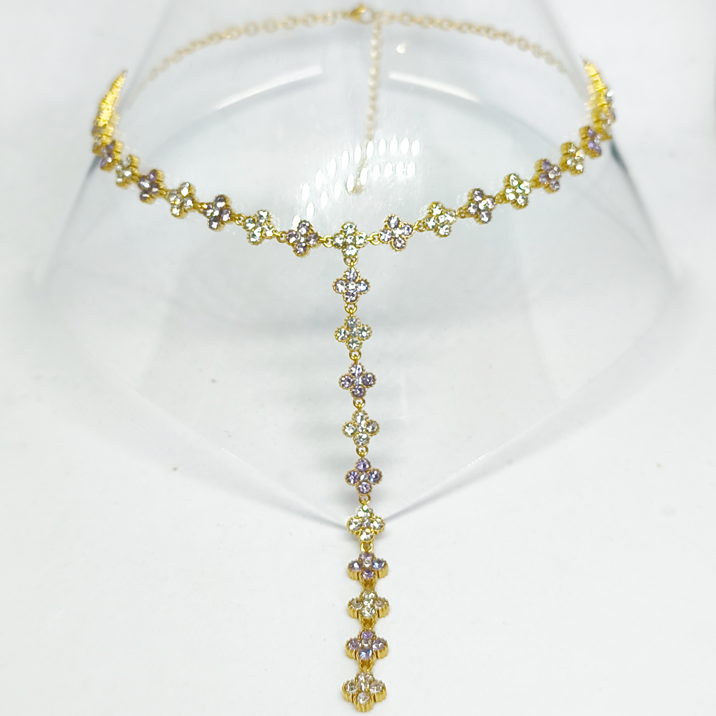 Collier TELMA gold/ lila et blanc
