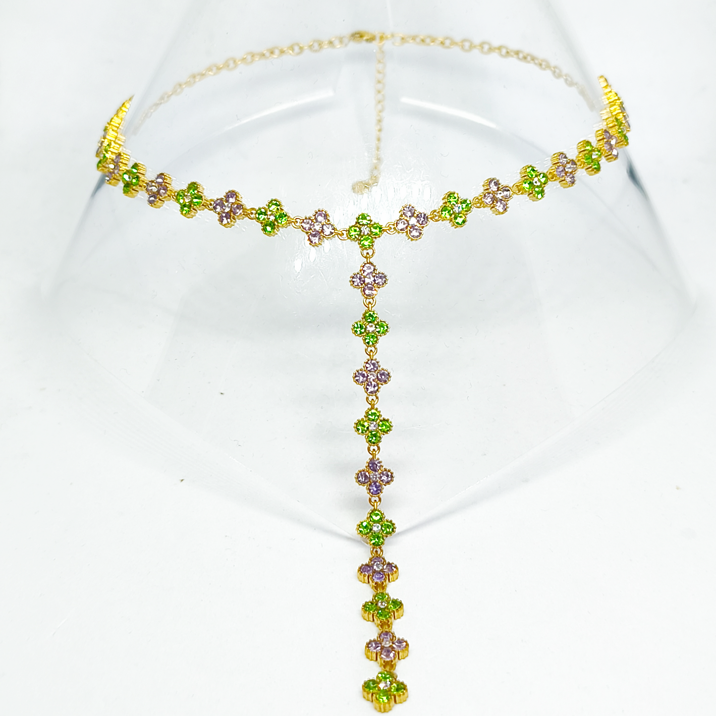 Collier TELMA gold/lila et pistache
