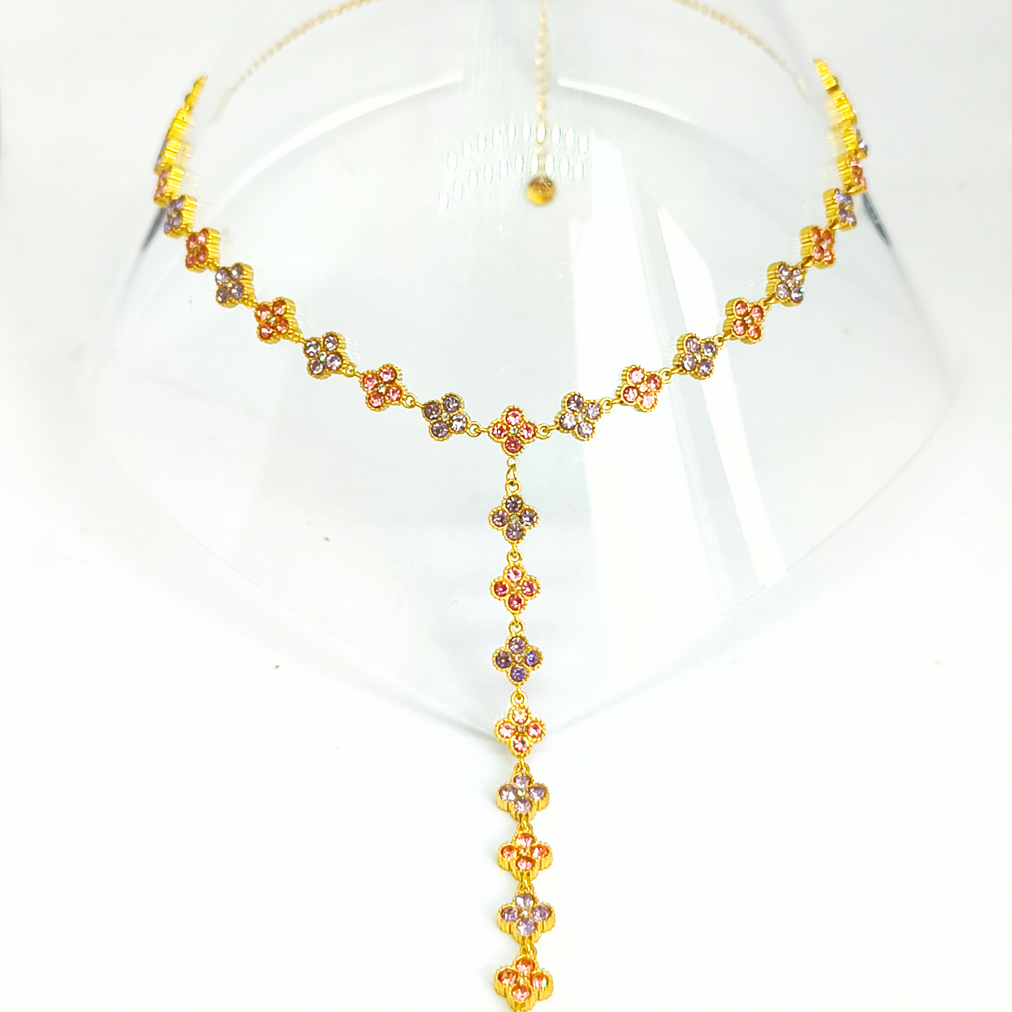 Collier TELMA gold/ rose & lilas