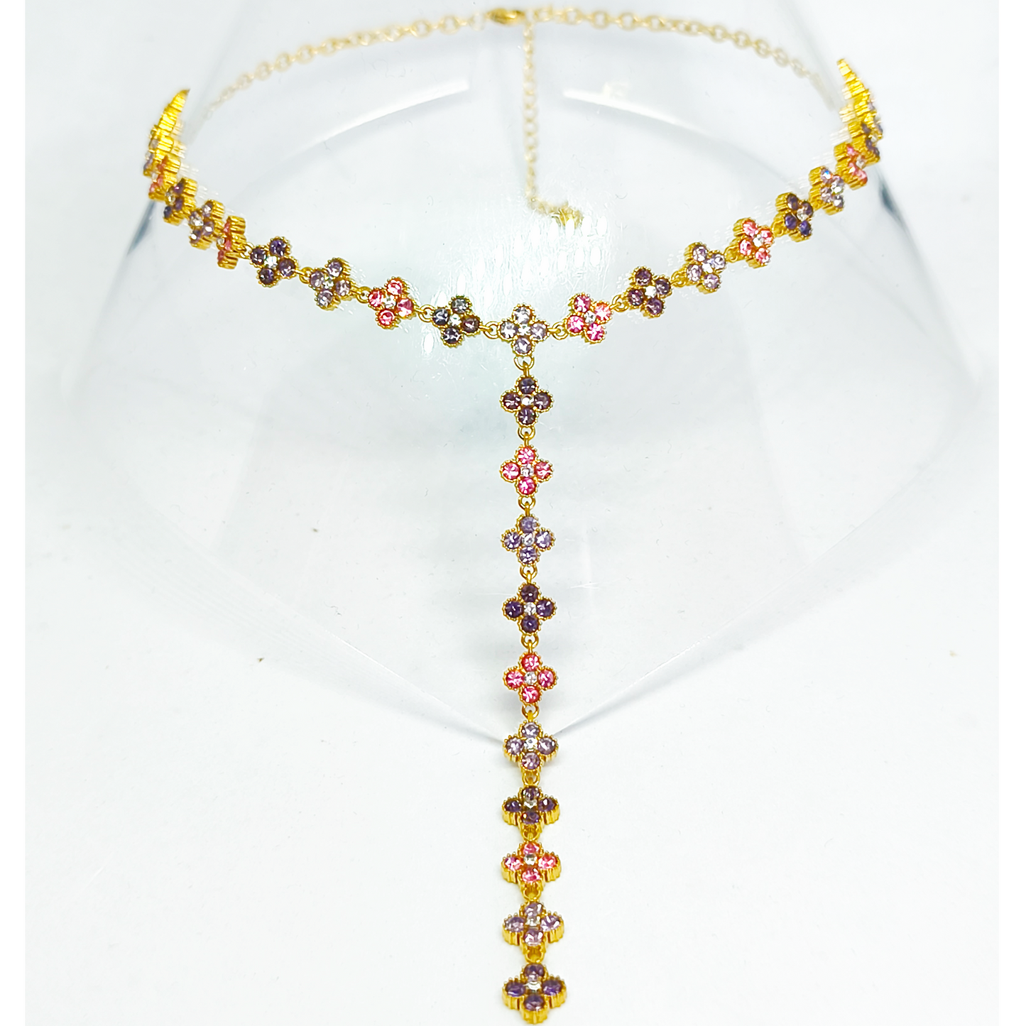 Collier TELMA gold/rose et violet