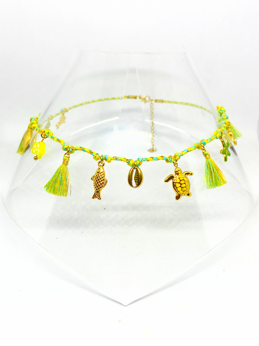 Collier TUANA gold/vert