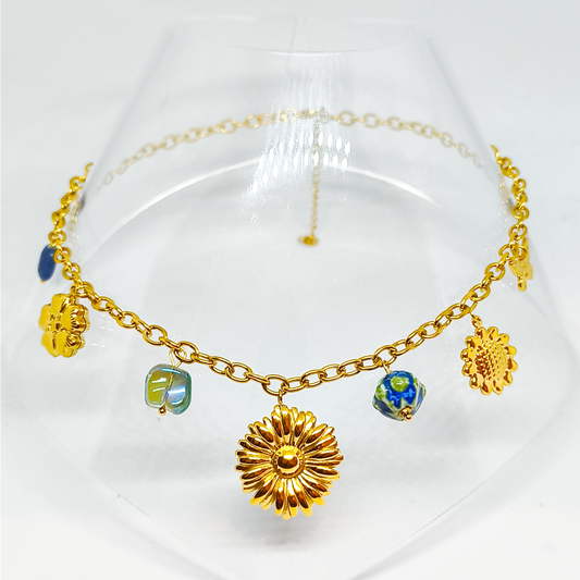Collier ZAREEN gold/bleu