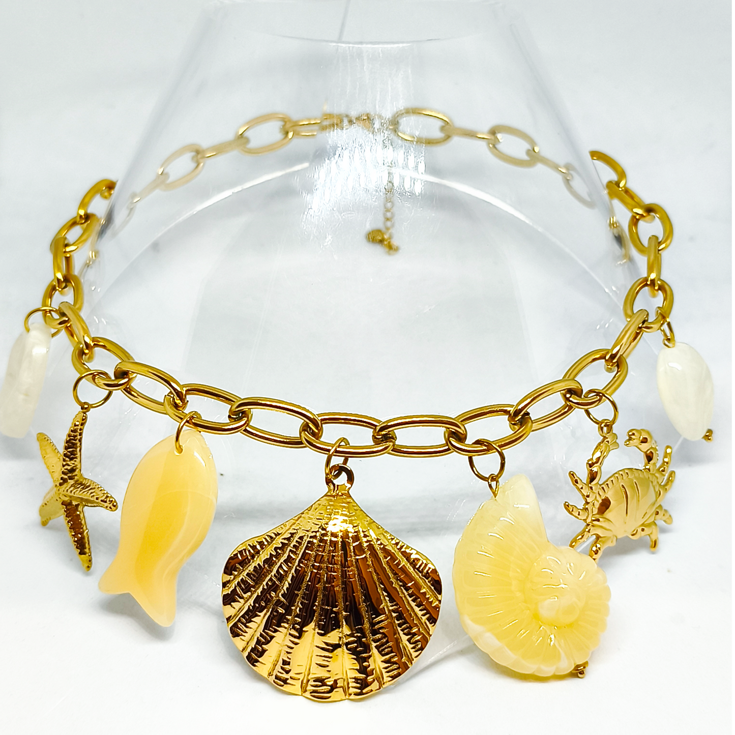 Collier ZOÉLIE gold/blanc