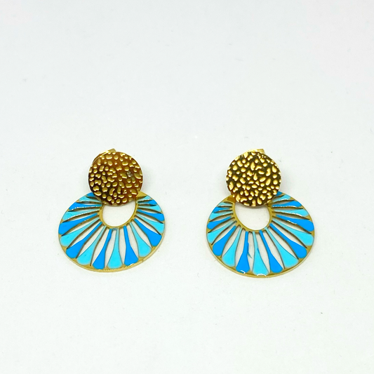 Boucles d'oreilles VIKY gold et bleue