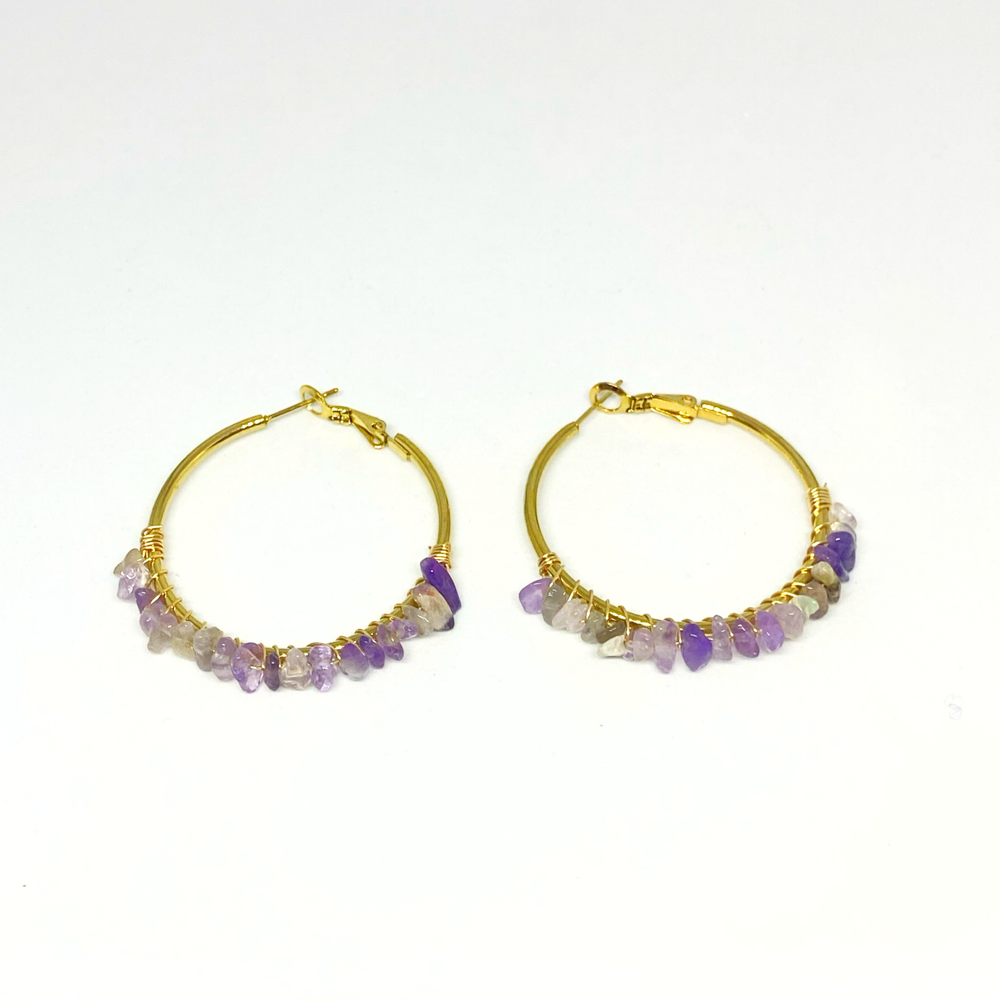 Boucles d'oreilles TARA gold et violet