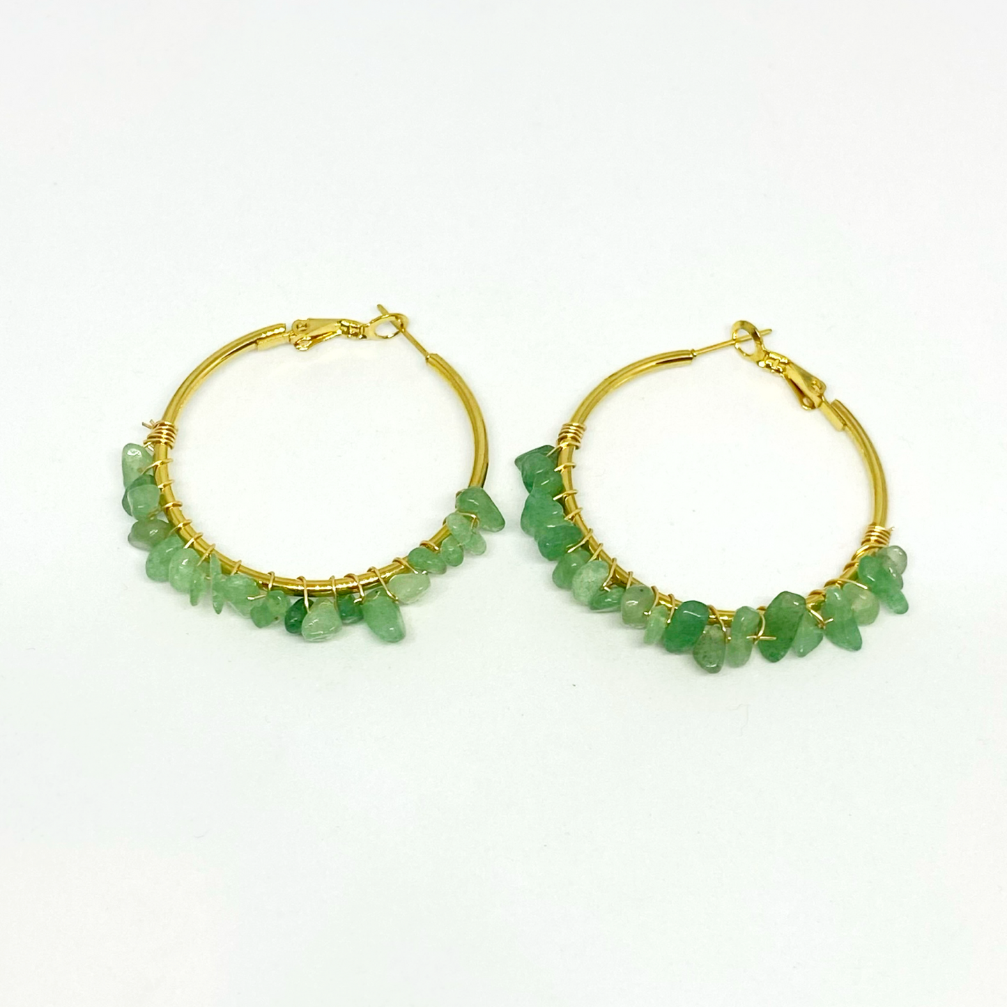 Boucles d'oreilles TARA gold et verte