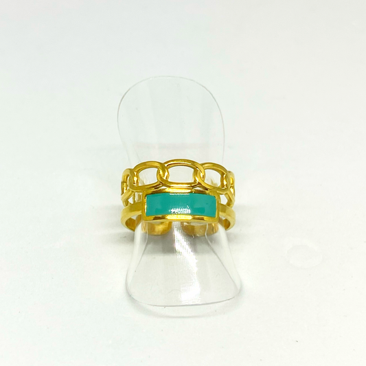 Bague MAIKA gold et turquoise