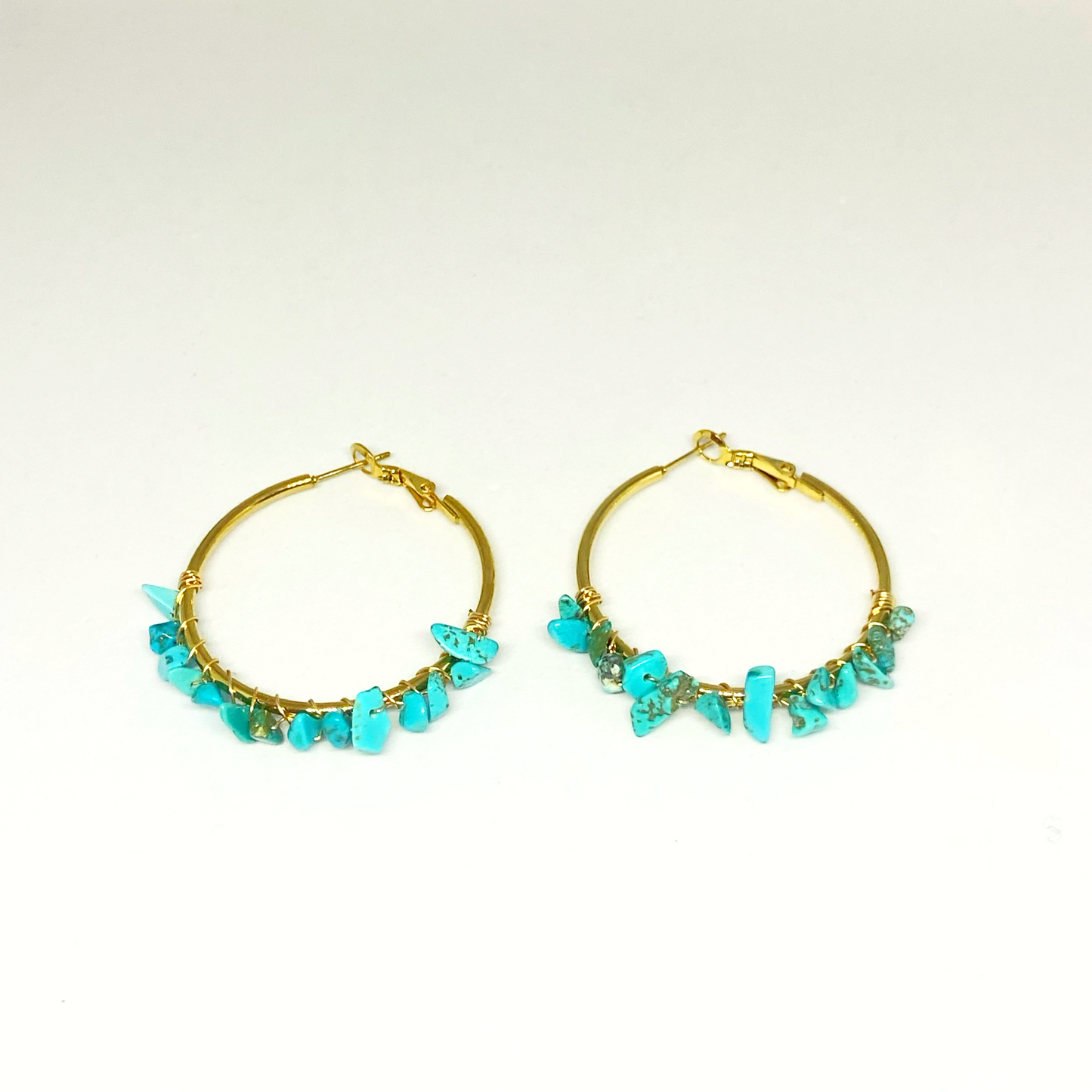 Boucles d'oreilles TARA gold et turquoise