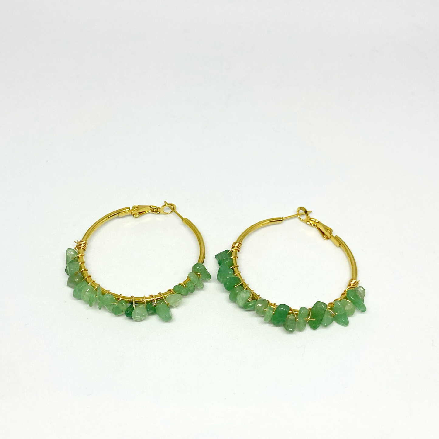 Boucles d'oreilles TARA gold et verte