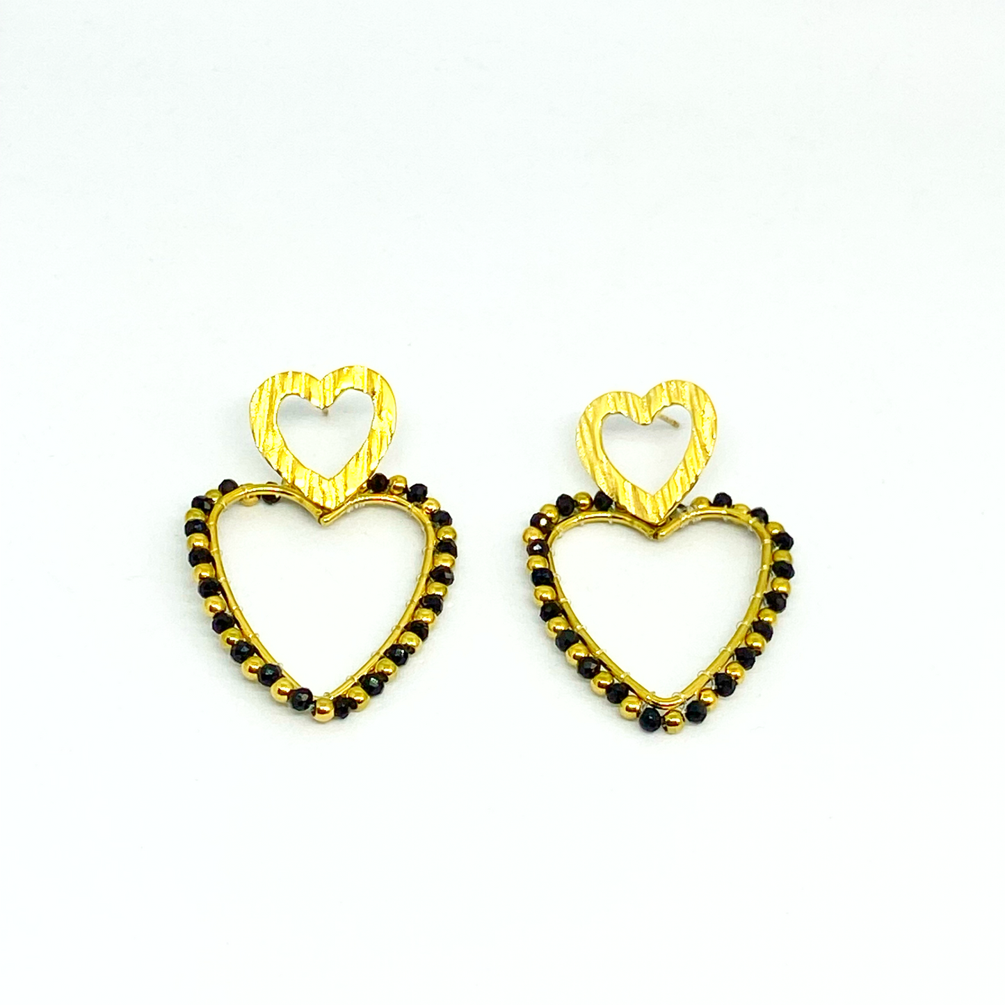 Boucles d'oreilles GAÉTANE gold et black