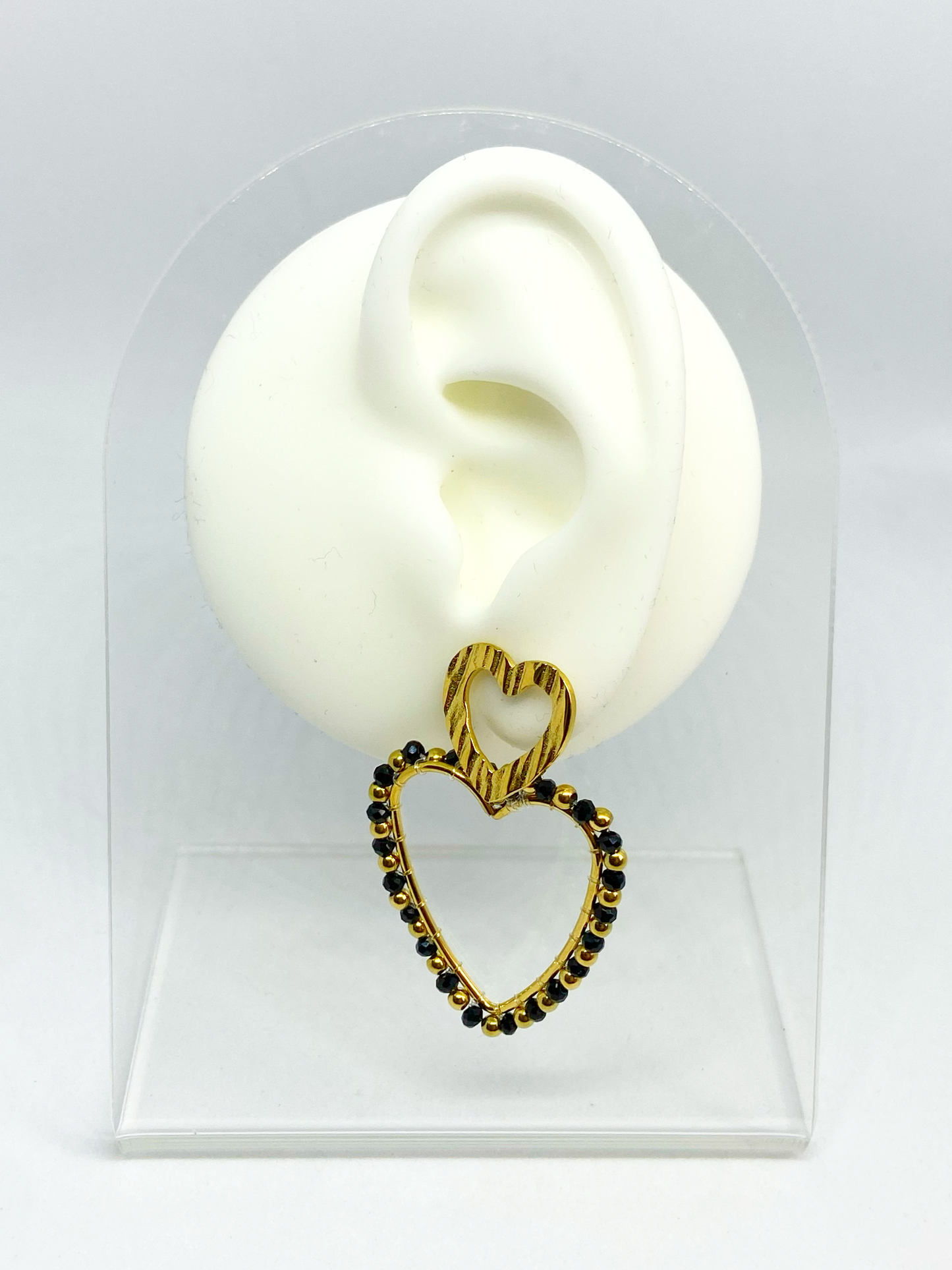 Boucles d'oreilles GAÉTANE gold et black