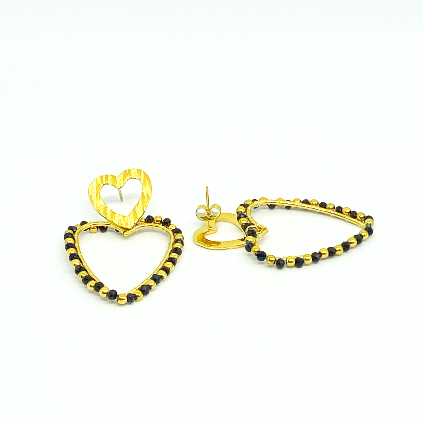 Boucles d'oreilles GAÉTANE gold et black