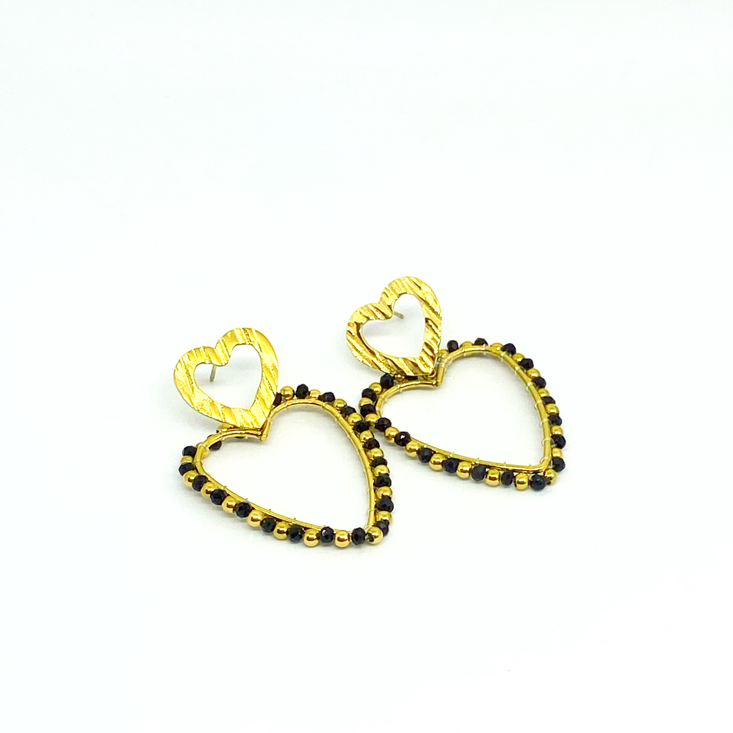 Boucles d'oreilles GAÉTANE gold et black