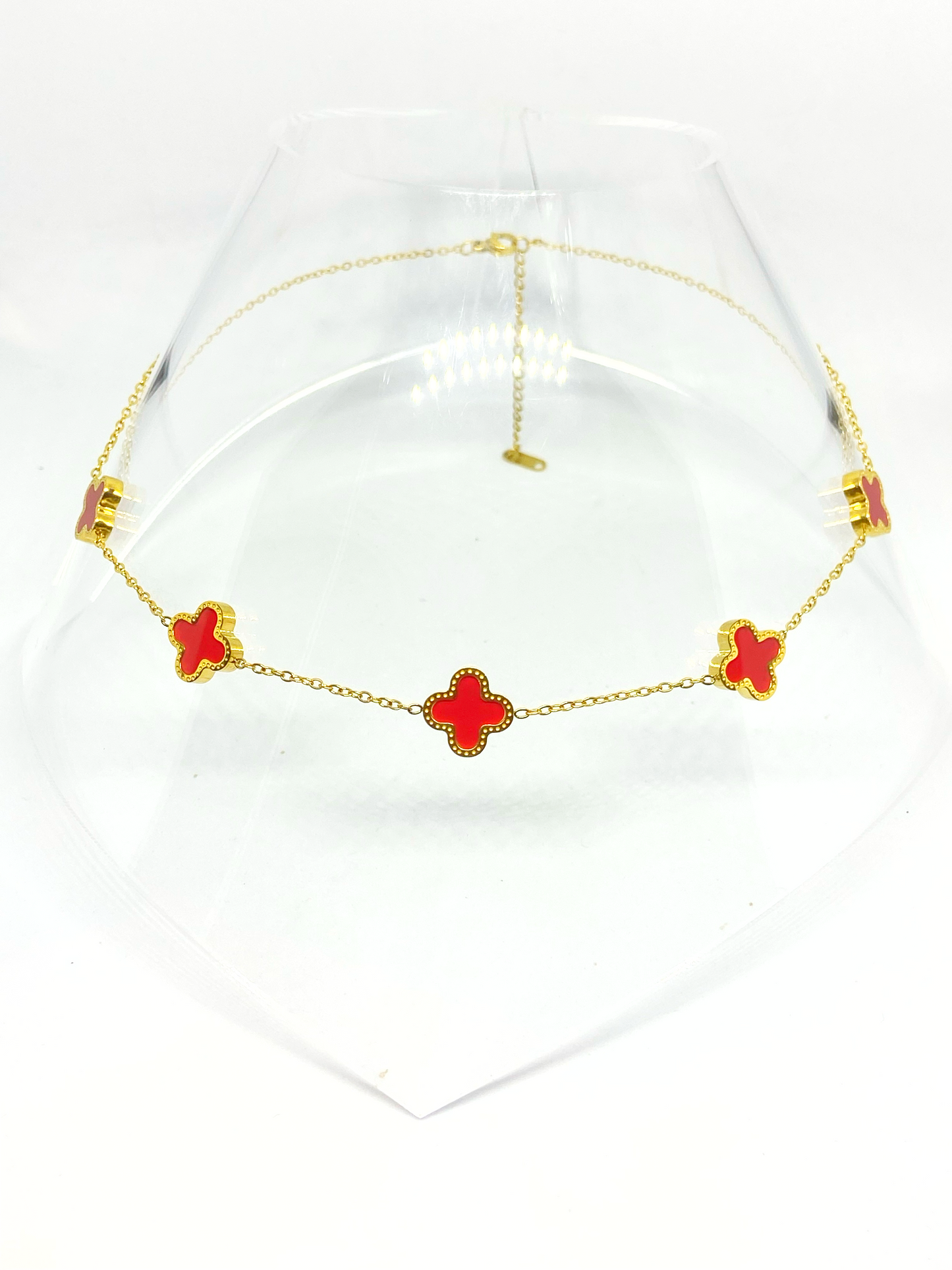 Collier GWEN gold et rouge