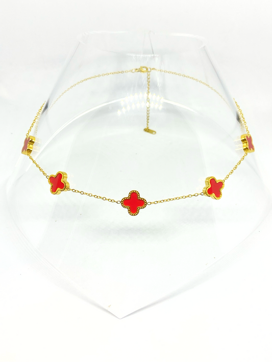 Collier GWEN gold et rouge