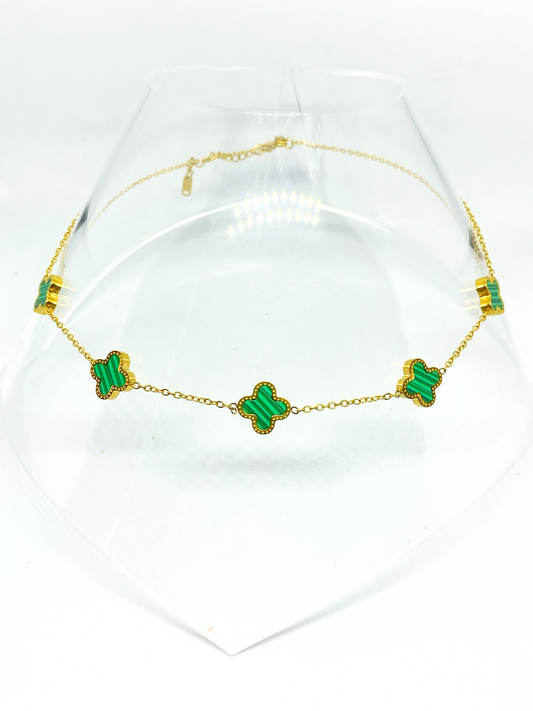 Collier GWEN gold et vert