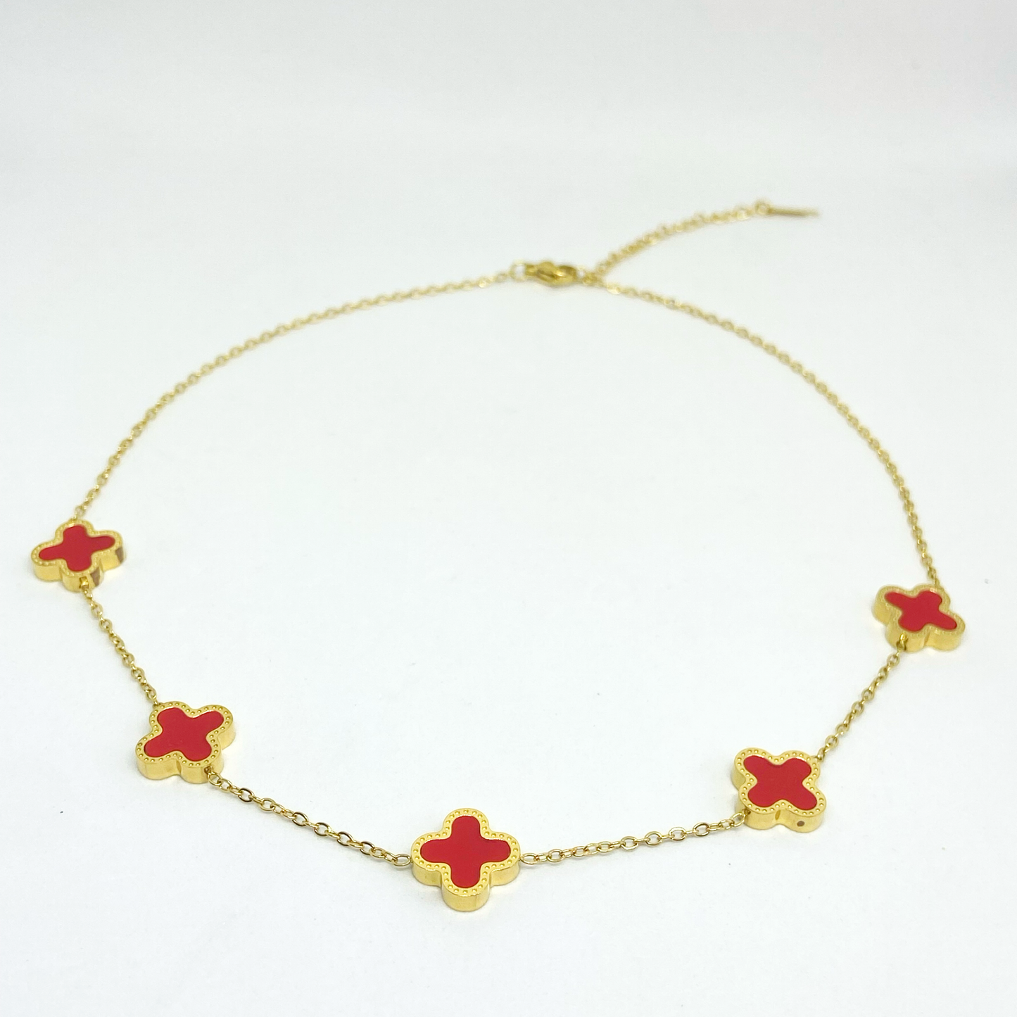 Collier GWEN gold et rouge