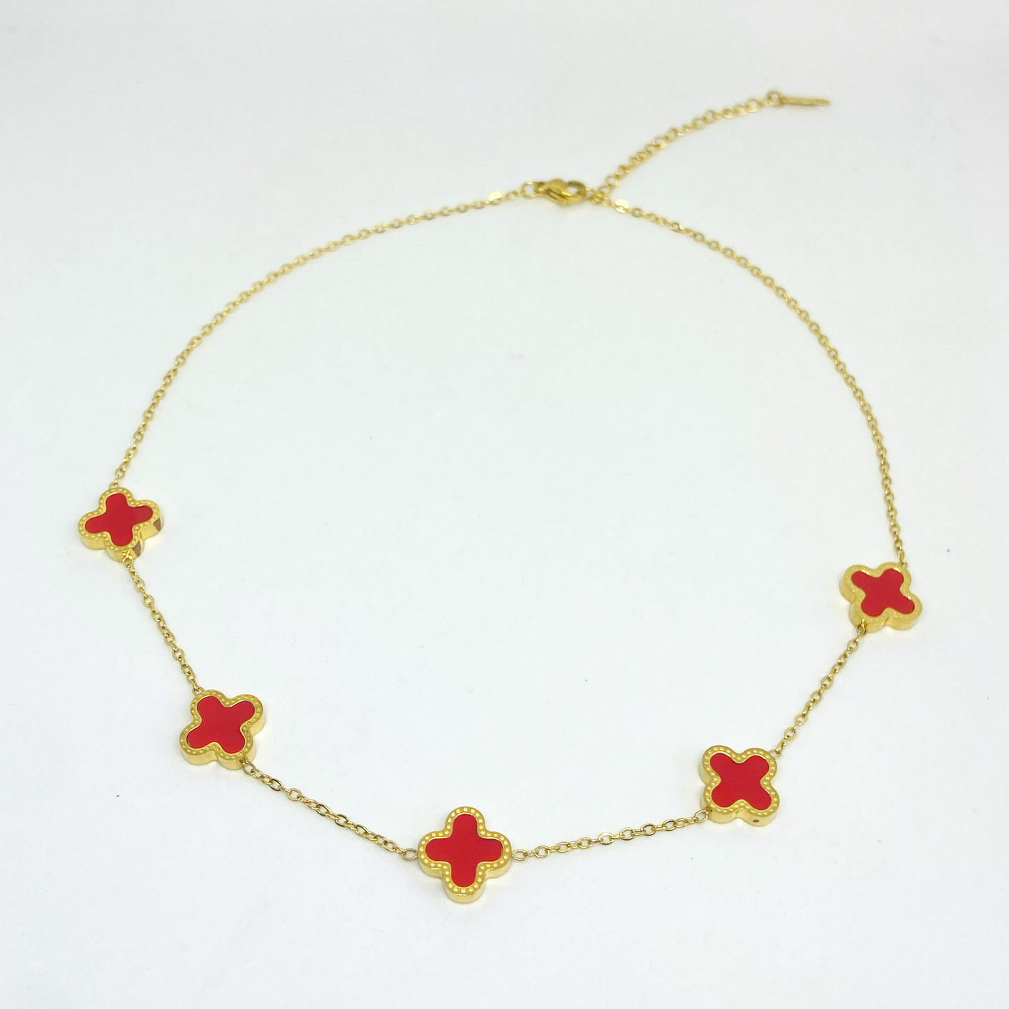 Collier GWEN gold et rouge