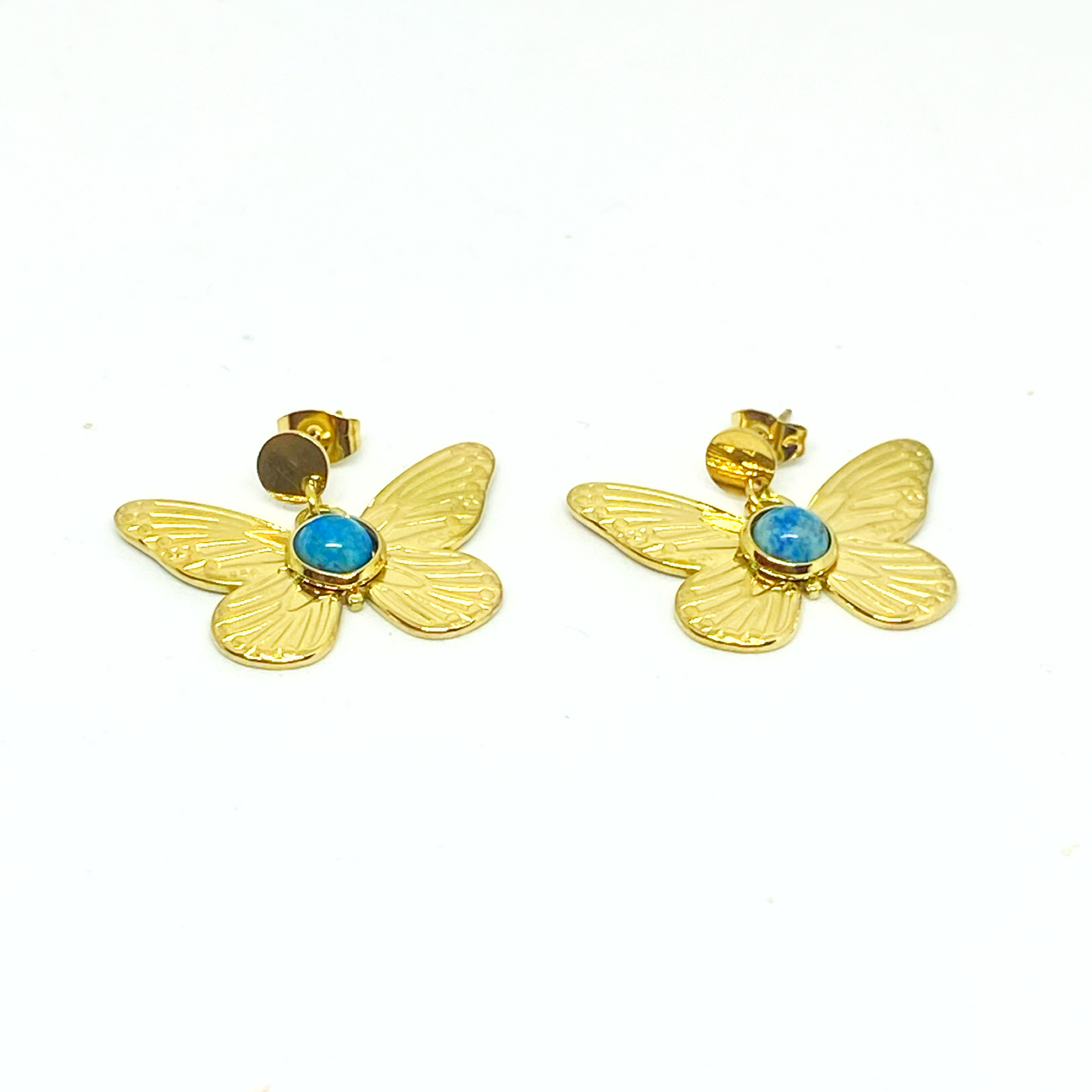 Boucles d'oreilles LEXIE gold/bleue