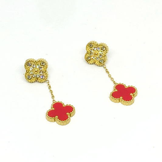 Boucles d'oreilles LORELEI gold/ rouge