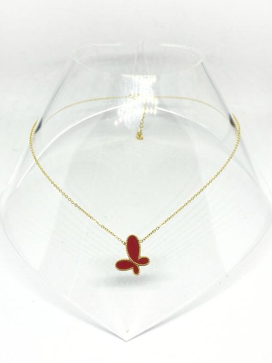 Collier MARIANNA gold et bordeaux