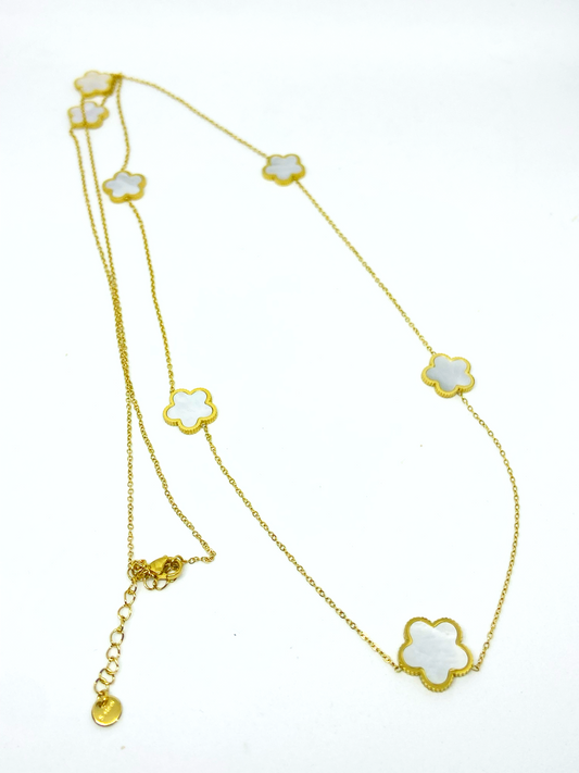 Collier MAUDE gold/ blanc