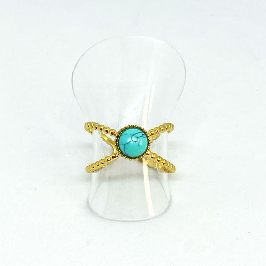 Bague PERRINE gold et turquoise