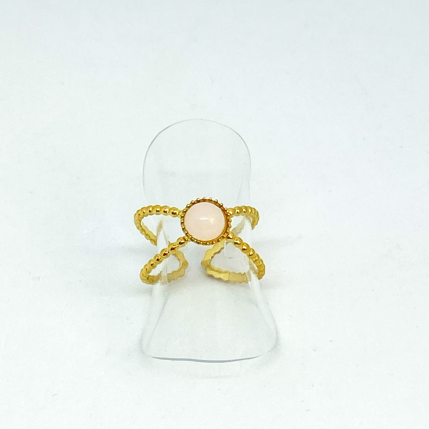 Bague PERRINE gold et quartz rose