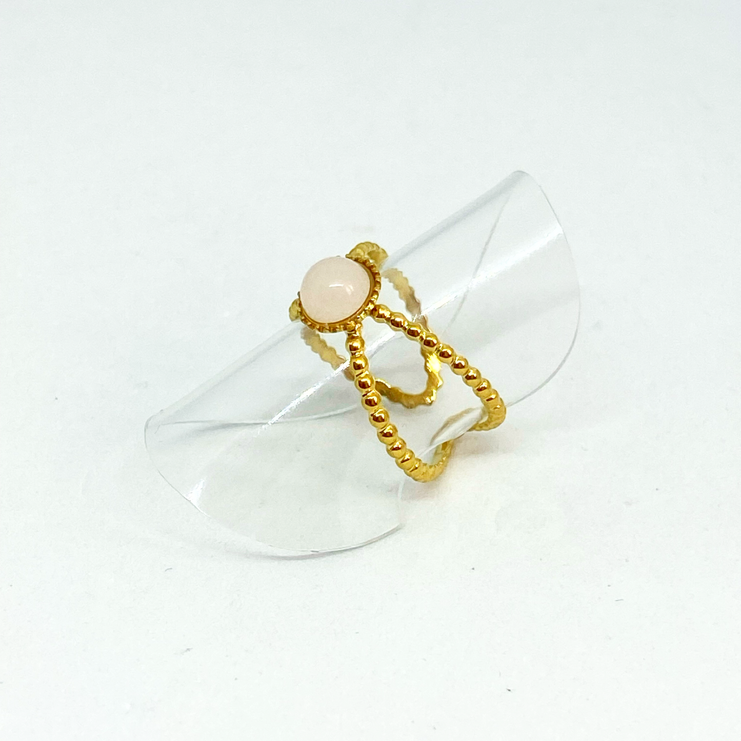 Bague PERRINE gold et quartz rose