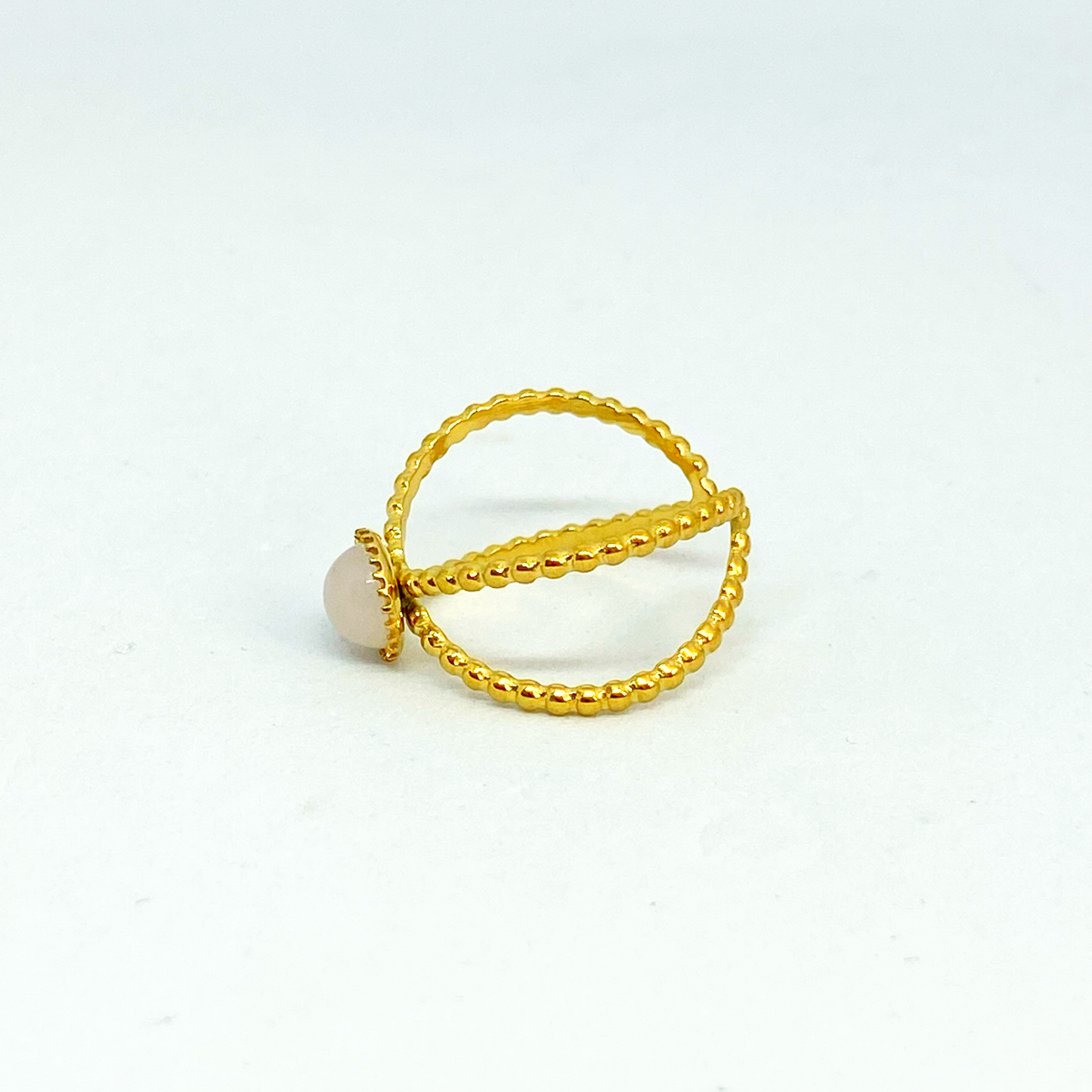 Bague PERRINE gold et quartz rose