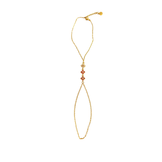 Chaine de main RITA gold/rose et blanc