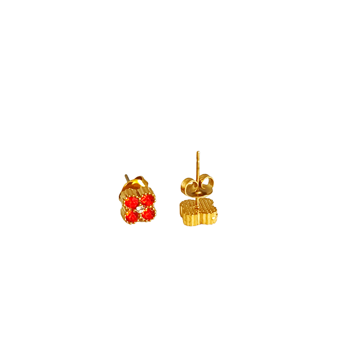Boucles d'oreilles MALIA gold/rouge orangé