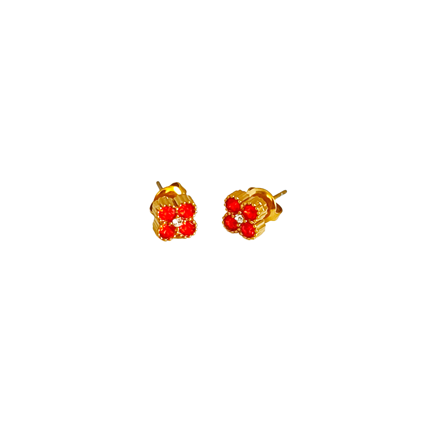 Boucles d'oreilles MALIA gold/rouge orangé