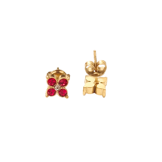 Boucles d'oreilles STESSY gold/ rouge