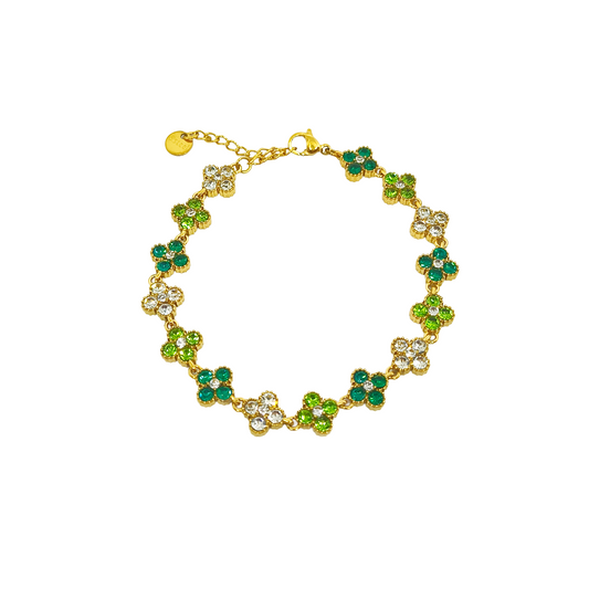 Bracelet MAHINA gold/vert et blanc