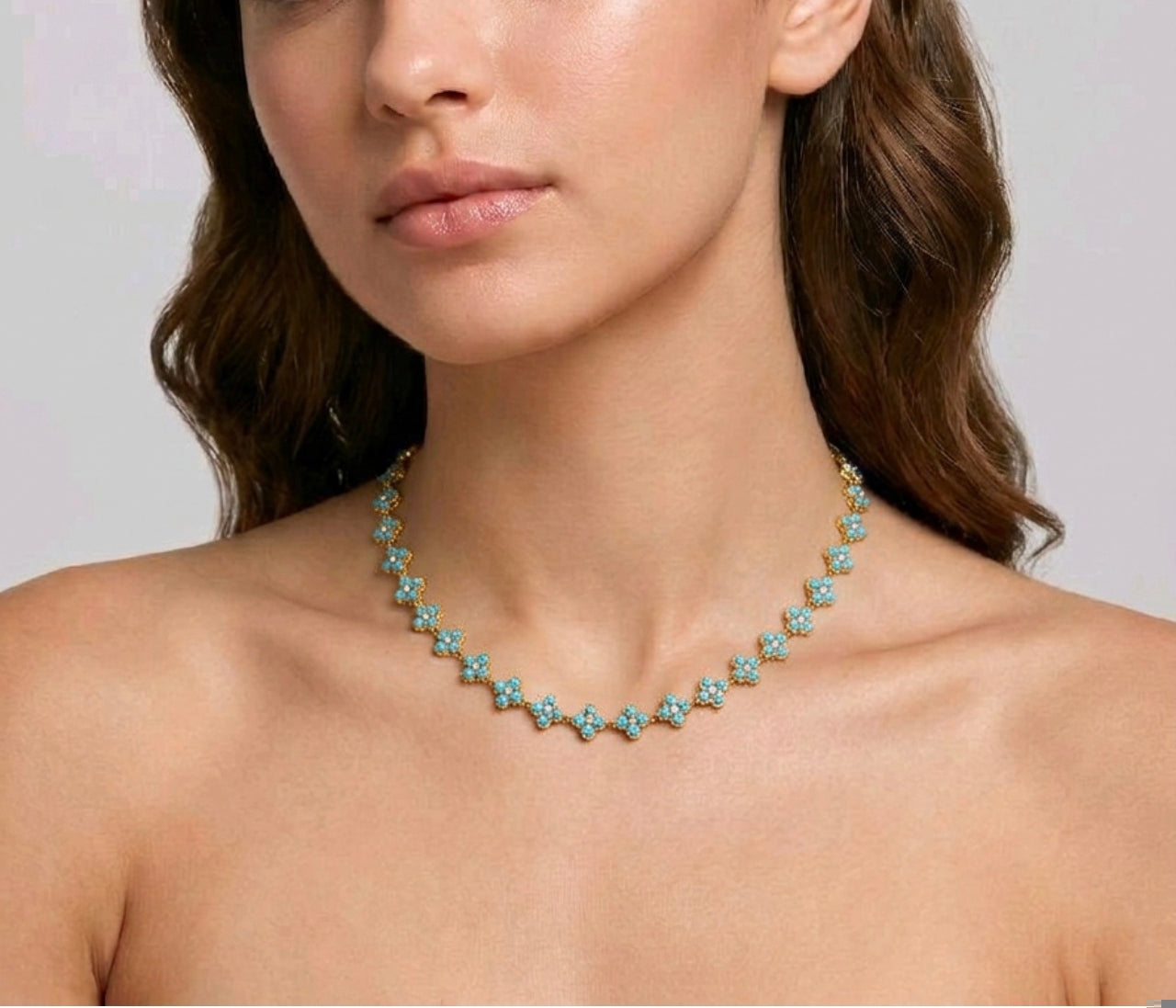 Collier MELANIA gold/bleu clair
