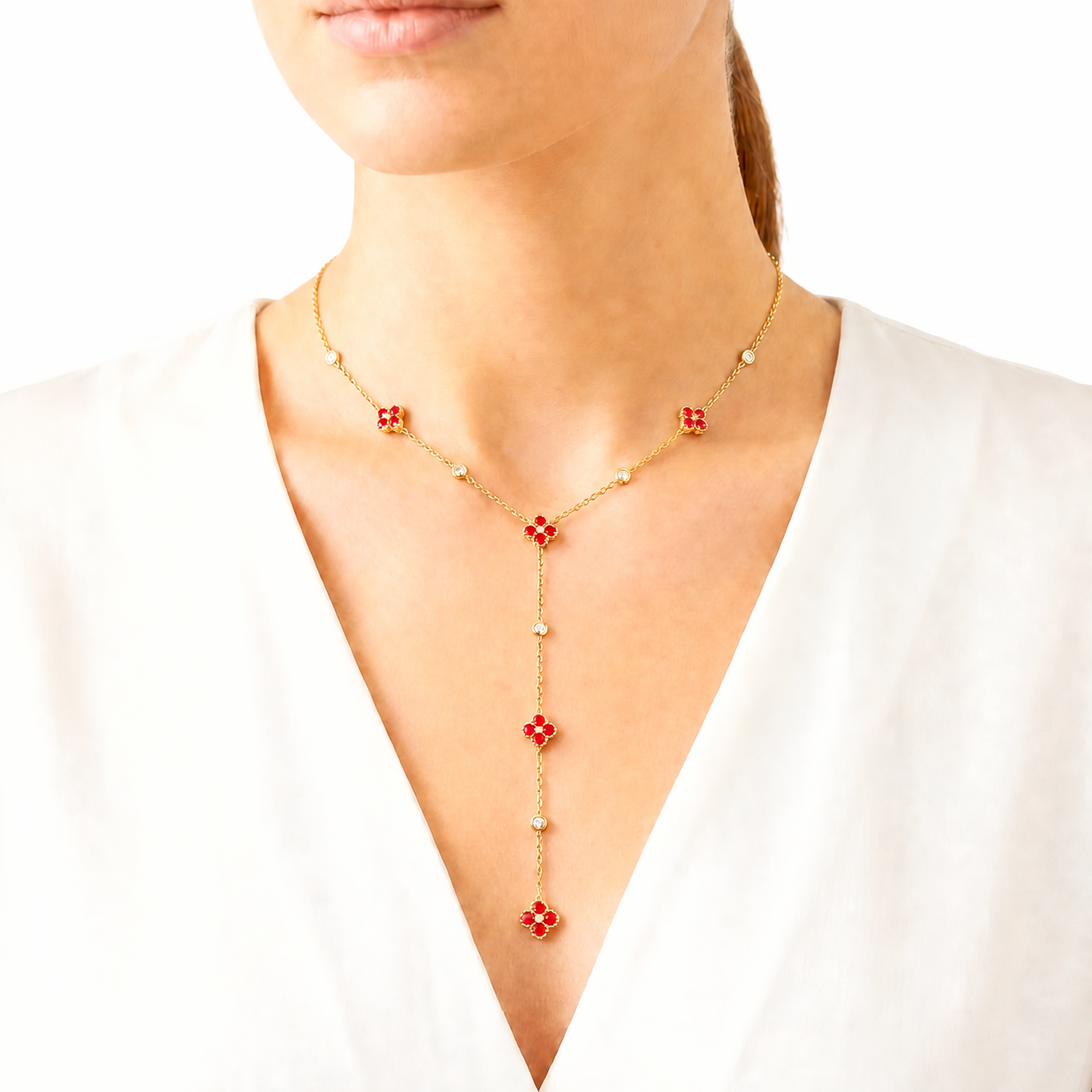 Collier ANGELIKA gold/rouge