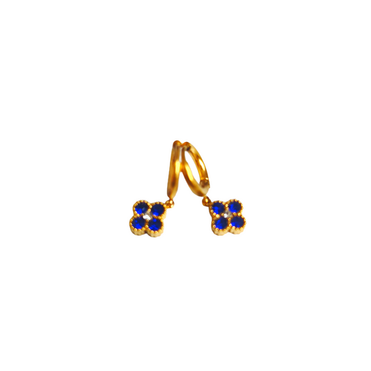 Boucles EMMA gold/bleu roi