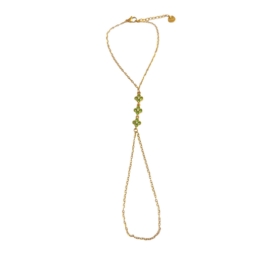 Chaine de main RITA gold/vert pistache