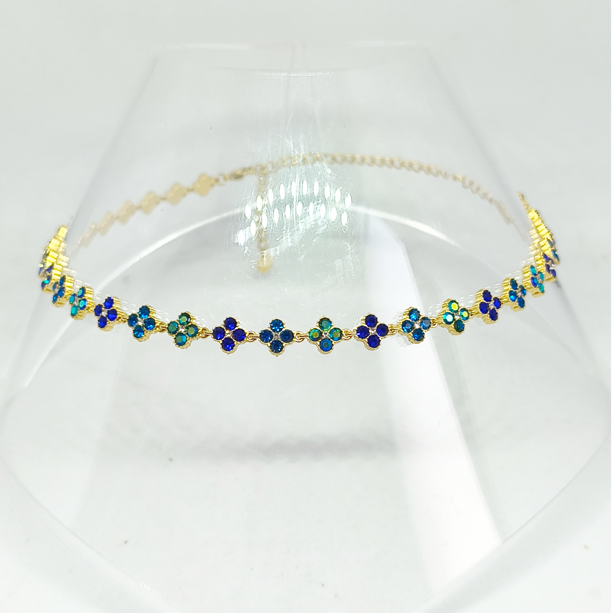 Collier MELANIA gold/ multibleu & miroir