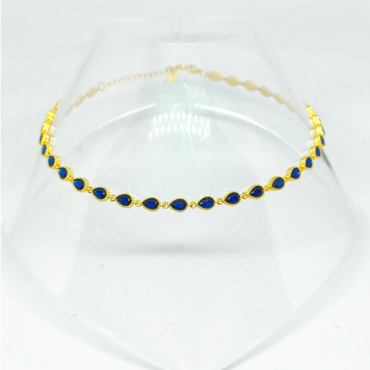 Collier ANNA gold/bleu