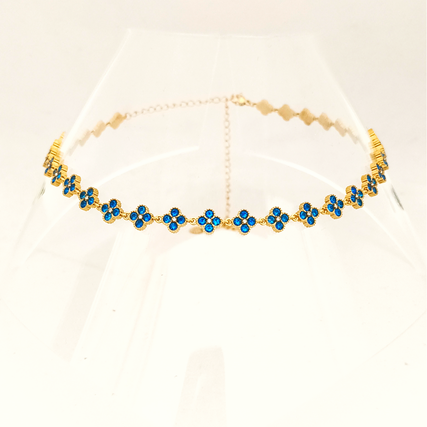 Collier MELANIA gold/bleu electrique