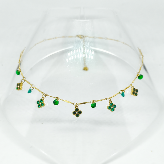 Collier Zoé gold/vert