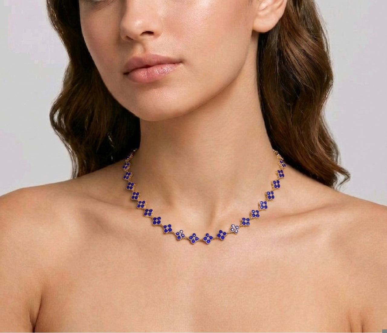 Collier MELANIA gold/bleu roi