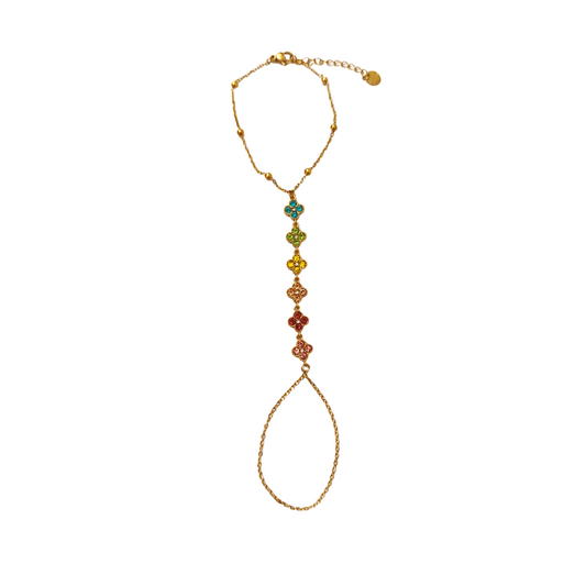 Chaine de main RACHEL gold/multi pastel