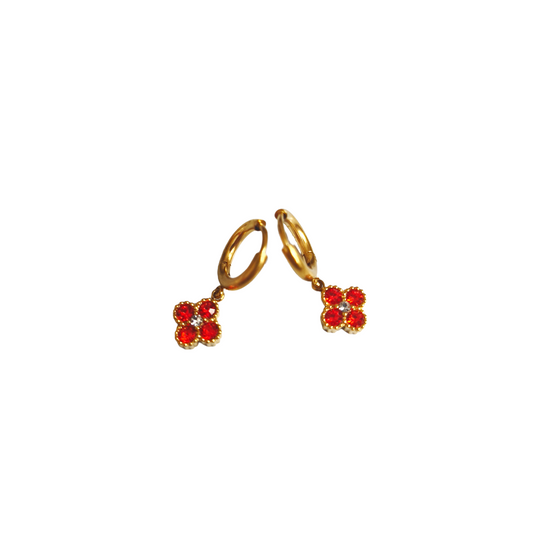 Boucles EMMA gold/rouge orangé