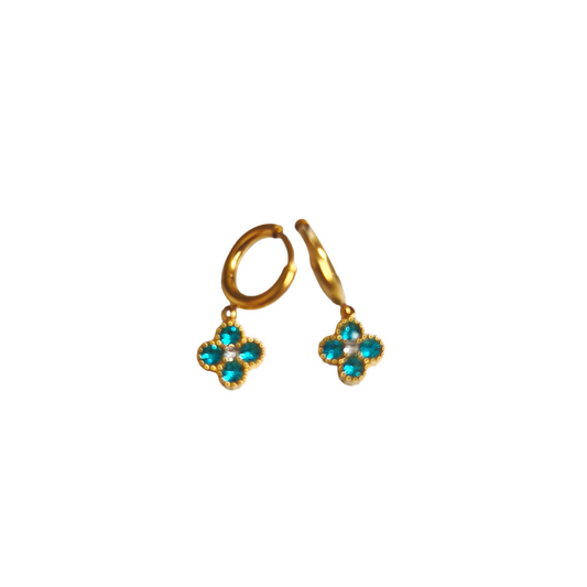 Boucles EMMA gold/bleu clair
