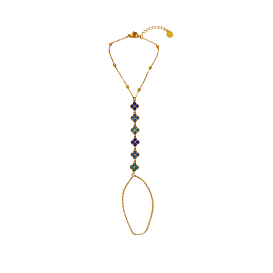 Chaine de main RACHEL gold/multibleu